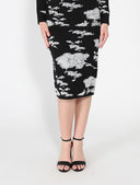 Cloud Print Knitted Skirt