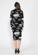 Cloud Print Knitted Skirt