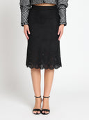 Midi Length Bottom Lace Detail Skirt