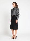 Midi Length Bottom Lace Detail Skirt