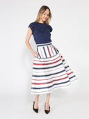 Stripe Pattern A-Line Skirt