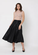 Pleats Detail A-Line Midi Length Skirt