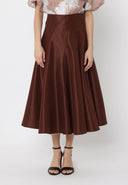 Pleats Detail A-Line Midi Length Skirt
