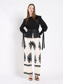 Blouse with Leather Cuffs And Peplum Bottom (PRE ORDER)