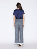 Rhinestone Trim Satin Top
