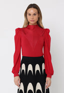 Front Line Texture Chiffon Sleeve Top