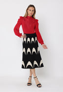 Front Line Texture Chiffon Sleeve Top