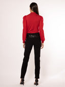 Front Line Texture Chiffon Sleeve Top