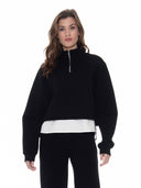 Fabric Layered Scuba Top with High Neck