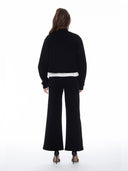 Fabric Layered Scuba Top with High Neck