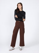 Pleather Patched Long Sleeve Top