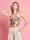 Floral Print Bustier Top