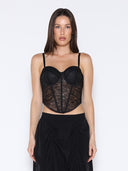 Lace Mesh Floral Bustier Corset