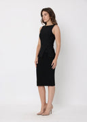 Wide Neck V Drape Botton Lace Work Top