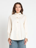 Front Button Open Long Sleeve Shirt Top