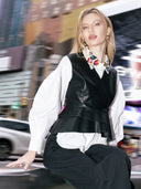 Cross Open Body V-neck Sleeveless Vest