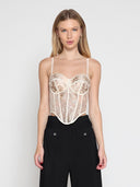Lace Embroidered Bustier Top