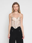 Lace Embroidered Bustier Top