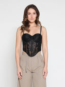 Lace Embroidered Bustier Top