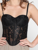 Lace Embroidered Bustier Top
