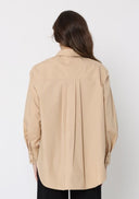SIde flower detail button down long sleeve top