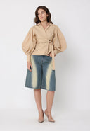 Crossbody Long Sleeve Solid Top