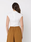 Flower Lace Detail Cap Sleeve Top