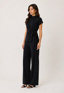 V-Neck Peplum Top W/ Long Draped Sash