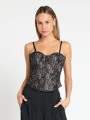 Floral Embroidery Lace Bustier Top