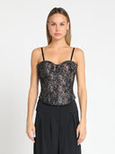 Floral Embroidery Lace Bustier Top