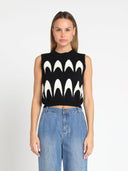 Moon Print Sleeveless Vest