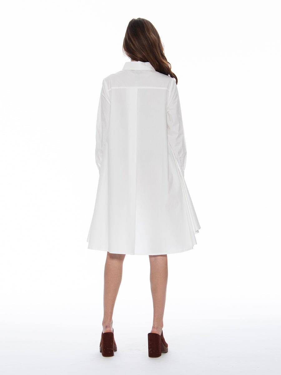 A-Line Long Embroidered Trim Shirt DRESS Gracia Fashion 