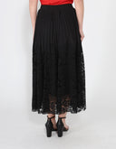 A-line pleated detail bottom lace skirt SKIRT Gracia Fashion 