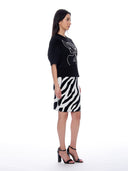 Abstract Face Embroidered Puff Sleeve Top TOP Gracia Fashion 