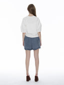 Abstract Face Embroidered Puff Sleeve Top TOP Gracia Fashion 