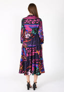 Abstract Print Full Sleeve Long Dress DRESS Gracia Fashion 