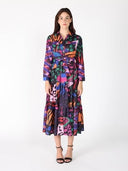 Abstract Print Full Sleeve Long Dress DRESS Gracia Fashion MULTI S 