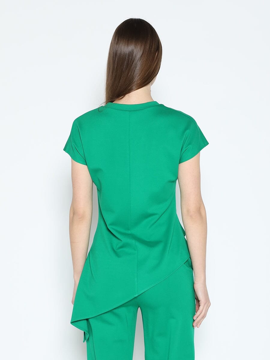 Asymmetric Cut Ruched-Side Top SET Gracia Fashion 