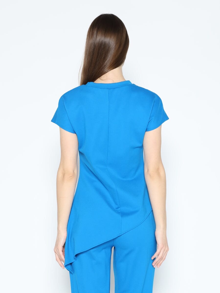 Asymmetric Cut Ruched-Side Top SET Gracia Fashion 