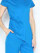 Asymmetric Cut Ruched-Side Top SET Gracia Fashion 