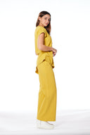 Asymmetric Cut Ruched-Side Top SET Gracia Fashion 