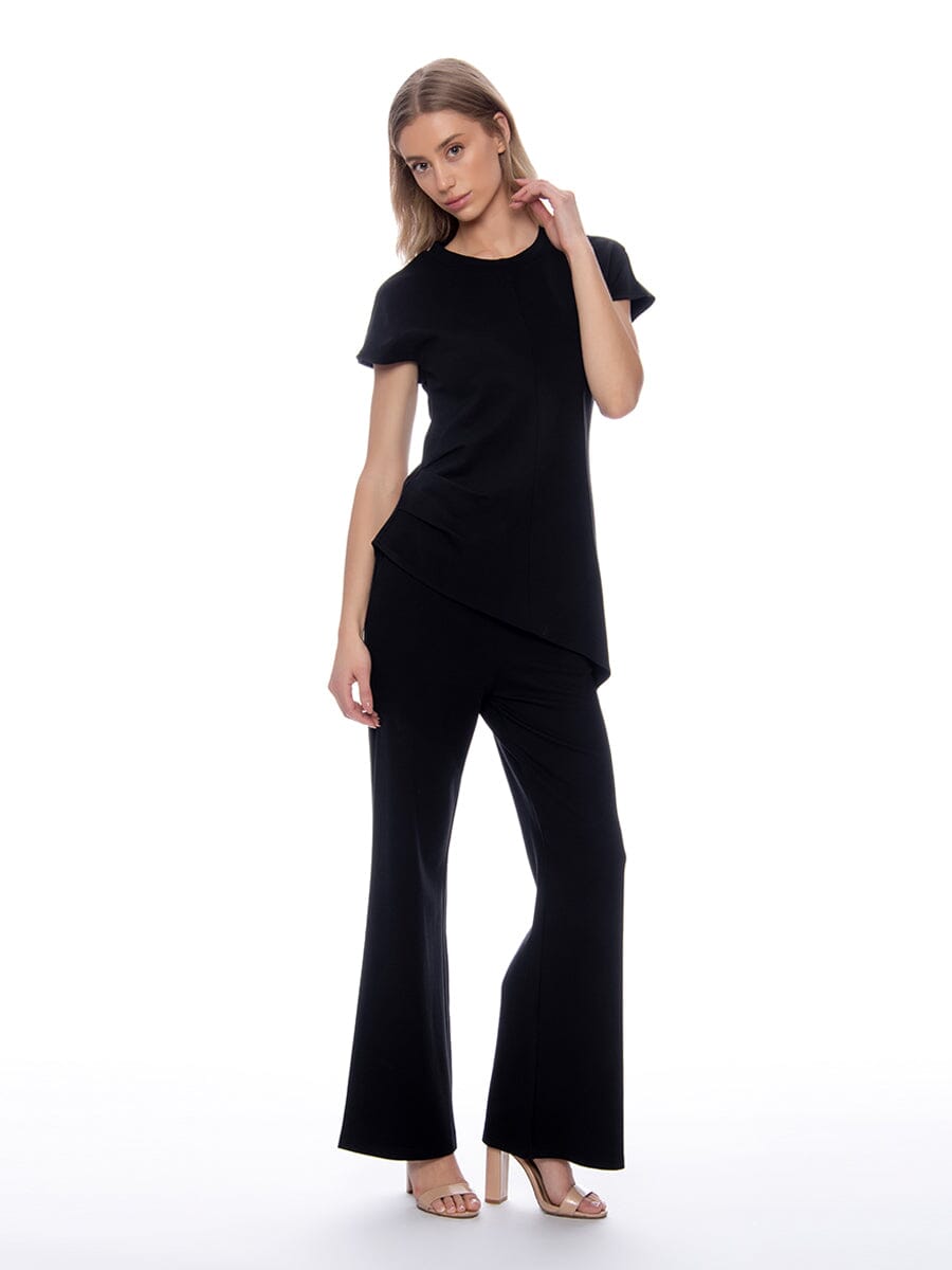 Asymmetric Cut Ruched-Side Top SET Gracia Fashion 