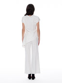 Asymmetric Cut Ruched-Side Top SET Gracia Fashion 