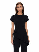 Asymmetric Cut Ruched-Side Top SET Gracia Fashion BLACK S 