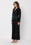 Asymmetric Wrap Style V-Neck Long Sleeve JACKET Gracia Fashion 