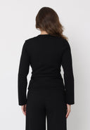 Asymmetric Wrap Style V-Neck Long Sleeve JACKET Gracia Fashion 