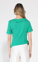 Asymmetrical neck ruched detail solid top TOP Gracia Fashion 