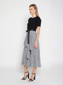 Asymmetrical ruffle detail short sleeve dress DRESS Gracia Fashion 
