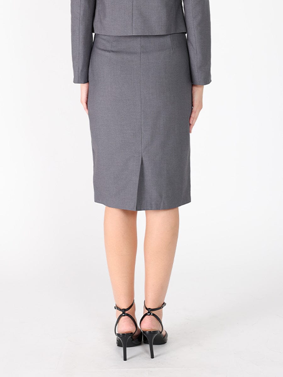 Back Slit Side Zipper Semi Long Skirt SKIRT Gracia Fashion 