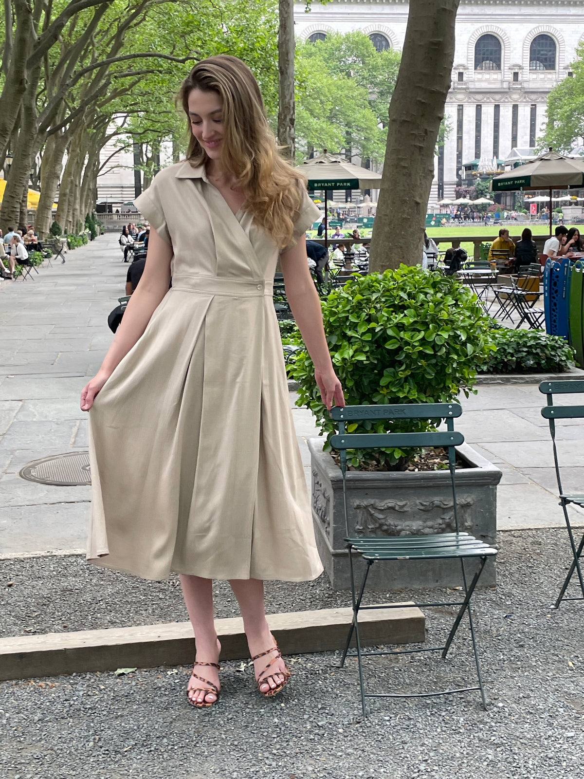 Banded waist short sleeve dress DRESS Gracia Fashion 